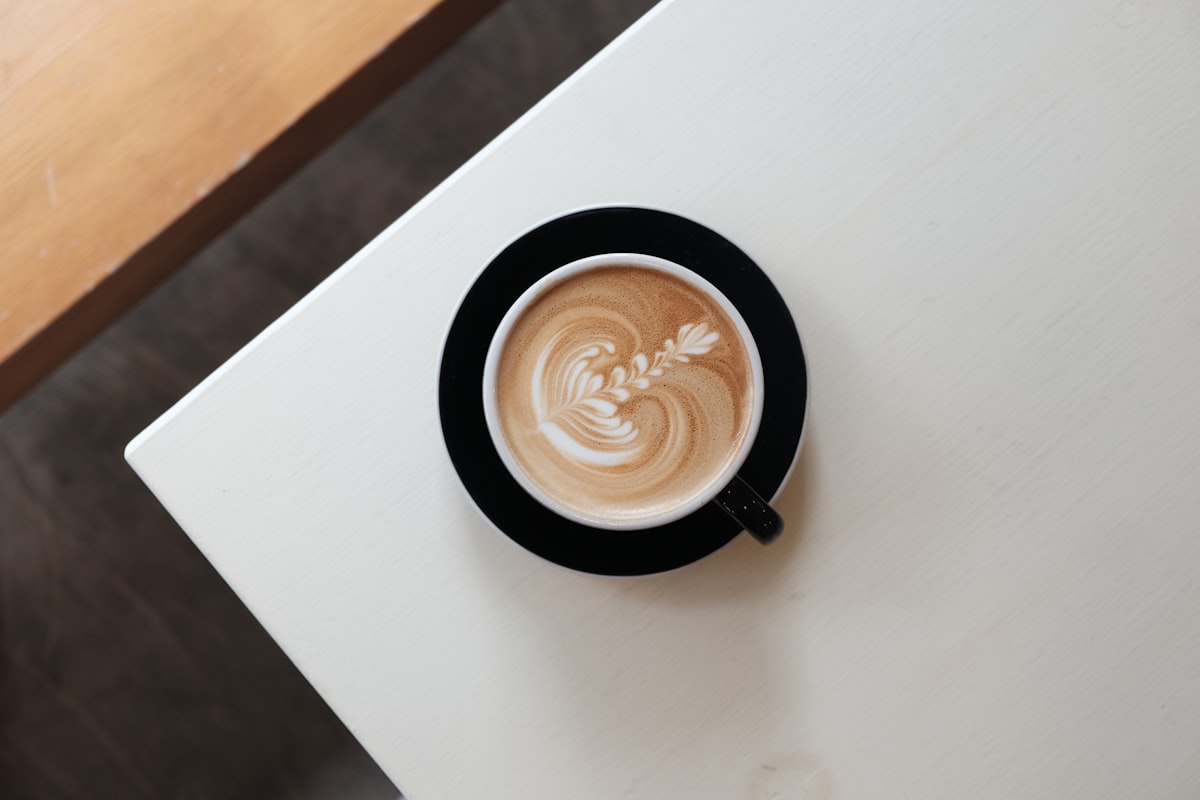 Latte art close-up